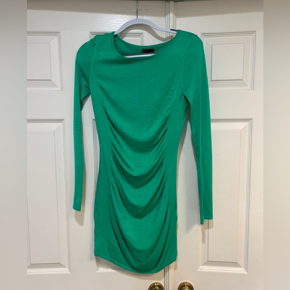 Express women’s long sleeve‎ bodycon green Lemon Good Stretch Jersey Dress XS,